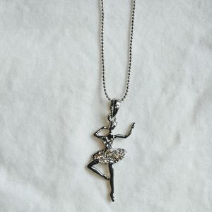 silver ballerina/dancer necklace